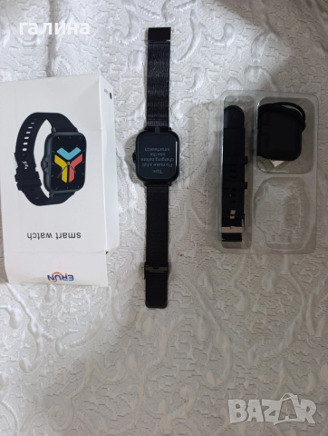 Нов Смарт Часовник ERUN – Пълен Комплект с Две Каишки (Метална и Силиконова)