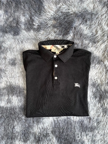 Поло Burberry XL- черно, 100% памук, не употребявано 
