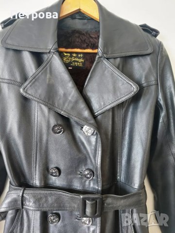 Кожено манто, от телешки бокс, с топла подплата, снимка 7 - Палта, манта - 49777990