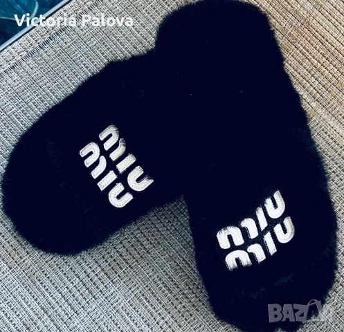 Луксозни пухкави чехли Miu Miu Style с платформа 4 см, снимка 2 - Чехли - 53777632