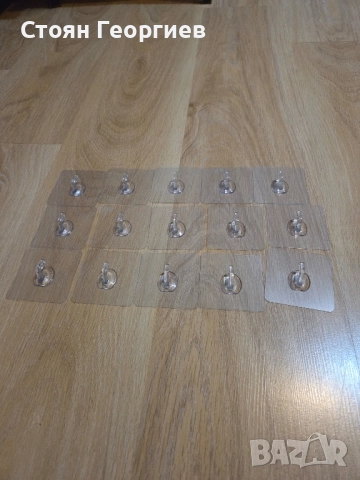 15 броя прозрачни самозалепващи се кукички., снимка 2 - Други стоки за дома - 52518850