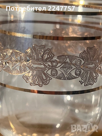 Кристални чаши с 24К , снимка 5 - Чаши - 54023330