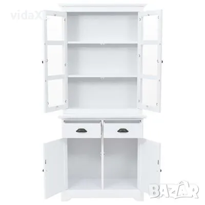 vidaXL Бюфет с 4 врати, МДФ и борова дървесина, 80x40x180 см(SKU:245755), снимка 5 - Бюфети - 48719564