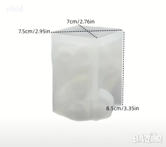 3D Легнало мече с лапи до глава силиконов молд форма фондан шоколад смола гипс свещ декор, снимка 5 - Форми - 53049225