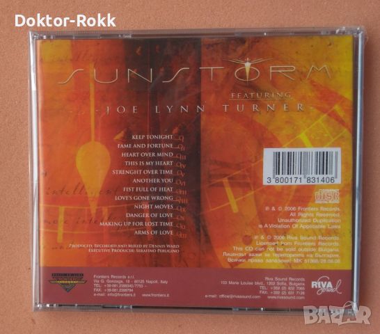 Sunstorm Featuring Joe Lynn Turner – Sunstorm (2006, CD), снимка 2 - CD дискове - 46219365