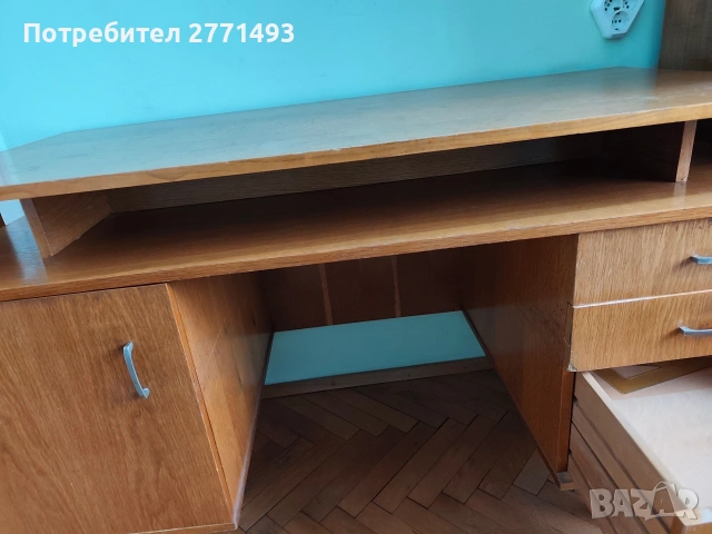 Масивно ученическо бюро, снимка 3 - Бюра - 54266467