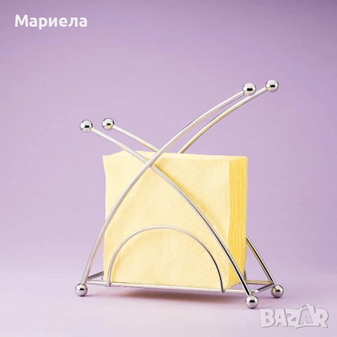 Поставка за салфетки от неръждаема стомана, снимка 4 - Други стоки за дома - 53875292