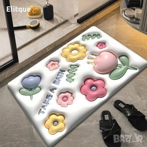 Бързо съхнеща триизмерна постелка за баня в различни разцветки 60х40см, снимка 6 - Други стоки за дома - 52901640