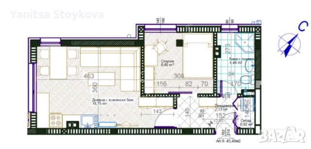 Двустаен апартамент до Гребна база, снимка 2 - Aпартаменти - 46677030