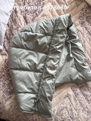 Дамско зелено дълго яке със сваляща се качулка, снимка 3 - Якета - 54013992