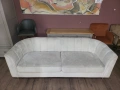Кремав комплект дивани от плат две тройки, снимка 8