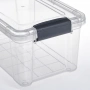 Пластмасова кутия за съхранение прозрачна с капак и дръжки 9 л, снимка 3