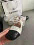 Бели обувки с перли на малък ток Шанел Chanel , снимка 3