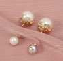 Комплект от 3 броя елегантни декоративни брошки с перли и златист детайл, снимка 3