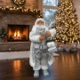 Дядо Коледа в сребристо – празнична фигура, която носи магия и уют у дома 70 см, снимка 3