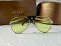 Gucci 2024 мъжки слънчеви очила авиатор с кожа 5 цвята, снимка 12