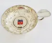 Френски посребрени чаши за дегустация на вино за сомелиери, Tastevin с герба на Jargeau, снимка 2