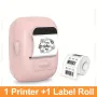 Преносим принтер с термо печат Термопринтер Дигитален принтер за етикети Bluetooth Розов, снимка 1
