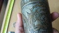 Османска,чаша,бокал,рьчно рисувана,гравюри,бронз, 3 цвята, снимка 4
