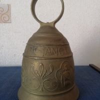 Стара камбана, звънец, бронзова ръчна отливка. Масивна с размери: 21х13см. с ухото, снимка 4 - Антикварни и старинни предмети - 45684750