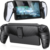 Защитен калъф FASTSNAIL за Playstation Portal, удароустойчив силиконов с вградена стойка, черен, снимка 1 - Аксесоари - 45047829