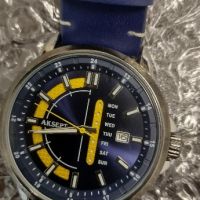 2164-1 Мъжки часовник AKSEPT с кожена синя каишка

, снимка 1 - Мъжки - 45759542