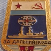 Рядка Военноморска значка награда СССР ВМФ За далечен поход уникат 44766, снимка 2 - Антикварни и старинни предмети - 45251597