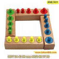 Цветни дървени цилиндри за сортиране - КОД 3511, снимка 4 - Образователни игри - 45264807