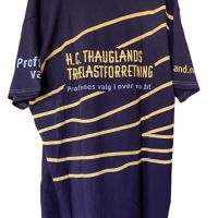 Мъжка тениска с надписи Thaugland, Черна, 95% памук, 77х63 см, XXL, снимка 1 - Тениски - 45480881