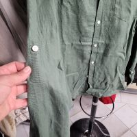 мъжка зелена ленена риза- L размер, снимка 7 - Ризи - 45429961