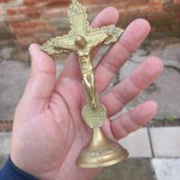 Стар бронзов кръст разпятие религия, снимка 1 - Антикварни и старинни предмети - 45447604