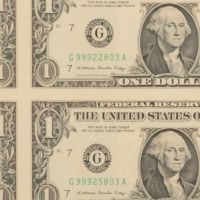 Неразрязан лист банкноти -32 x $1 1988 САЩ, снимка 1 - Нумизматика и бонистика - 45799357