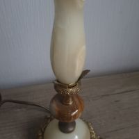 Стара нощна лампа оникс и бронз, снимка 6 - Антикварни и старинни предмети - 45387785