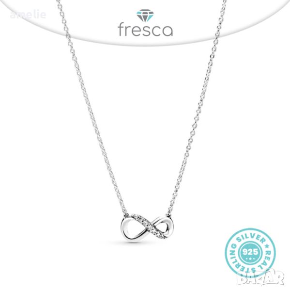 Ново! Колие Fresca по модел тип Pandora Infinity Necklace сребро 925 с печат., снимка 1
