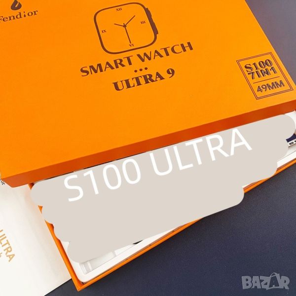 Смарт часовник 2023 New smart watch S100 ultra 7 in 1 strap HD Heart rate exercise fitness tracker r, снимка 1