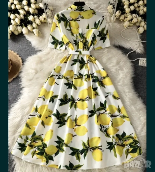 Дълга рокля на лимони, снимка 1