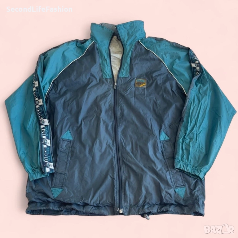BRUGI Винтидж мъжко зелено яке с цип и подплата, размер L, USA Open., снимка 1