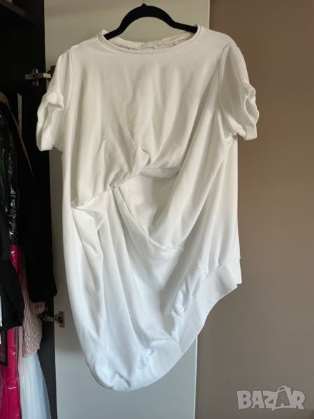 Evis Style Асиметрична блуза с къс ръкав, One size, снимка 1