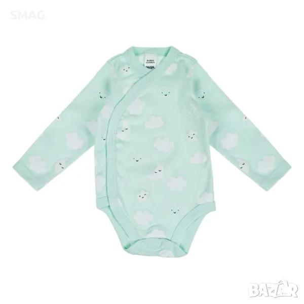 Бельо Памучно боди Mint White Clouds 0-6 месеца S_1230493, снимка 1