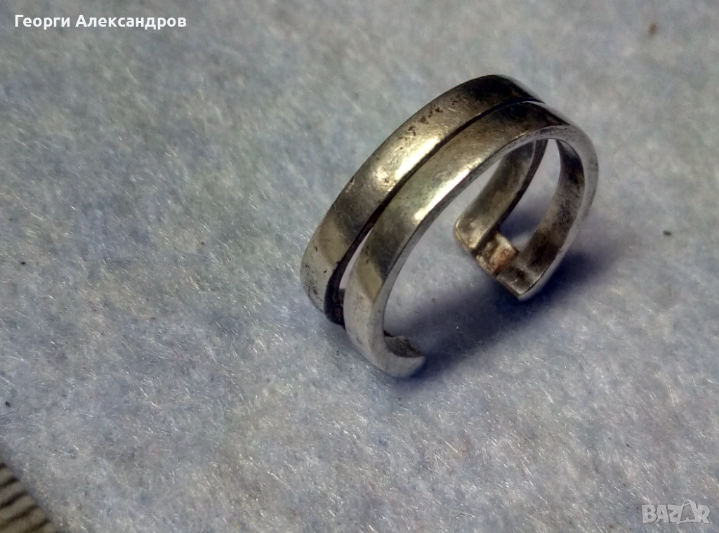 Шармантен СРЕБЪРЕН ПРЪСТЕН Подходящ и За ПРЪСТ на КРАК Оксидирано СРЕБРО 925 Ажурна ръчна изработка, снимка 1