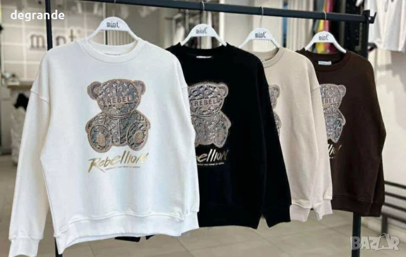 Дамски Памучни блузки с мече , снимка 1