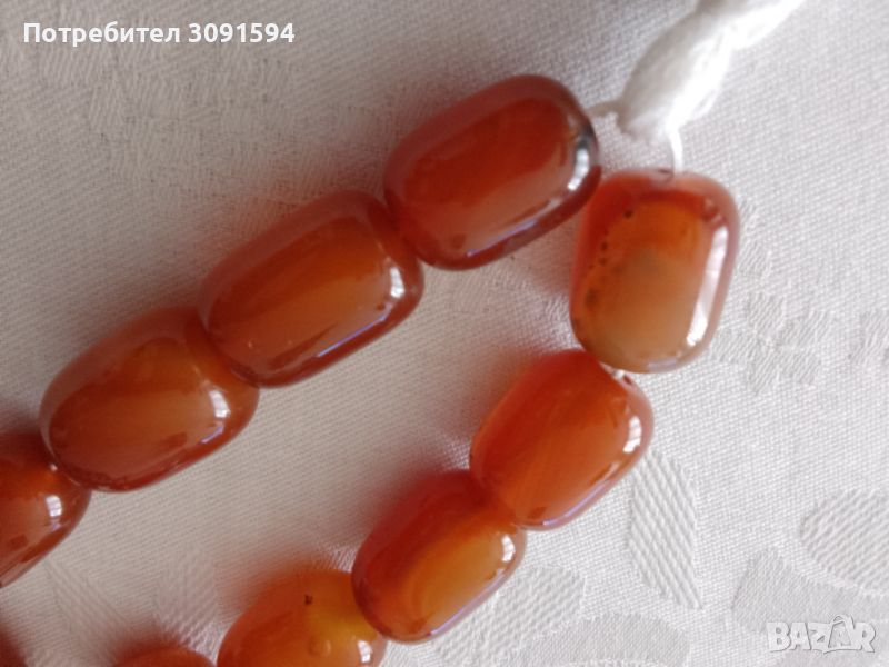  Броеница от етествен карнеол 77 грам , снимка 1