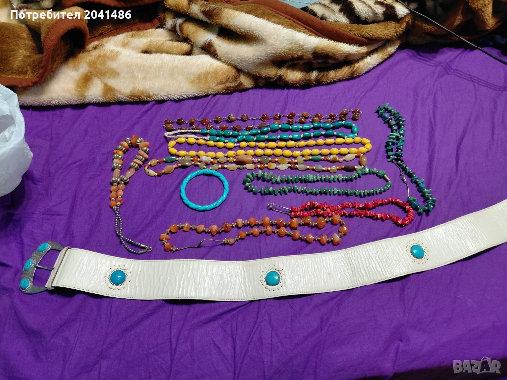 Старинни гердани естествени камъни, снимка 1