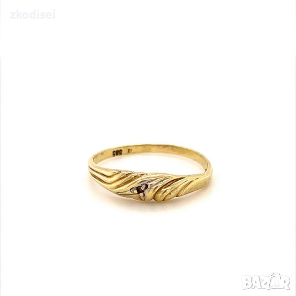 Златен дамски пръстен 1,05гр. размер:55 14кр. проба:585 модел:23561-1, снимка 1