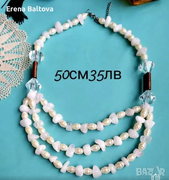 🍀🌾🍀🌾Сладководни барокови перли олие гердан обеци клипс винтидж, снимка 1