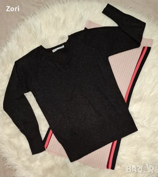 Черна БЛЕСТЯЩА блуза от тъничко фино плетиво , снимка 1