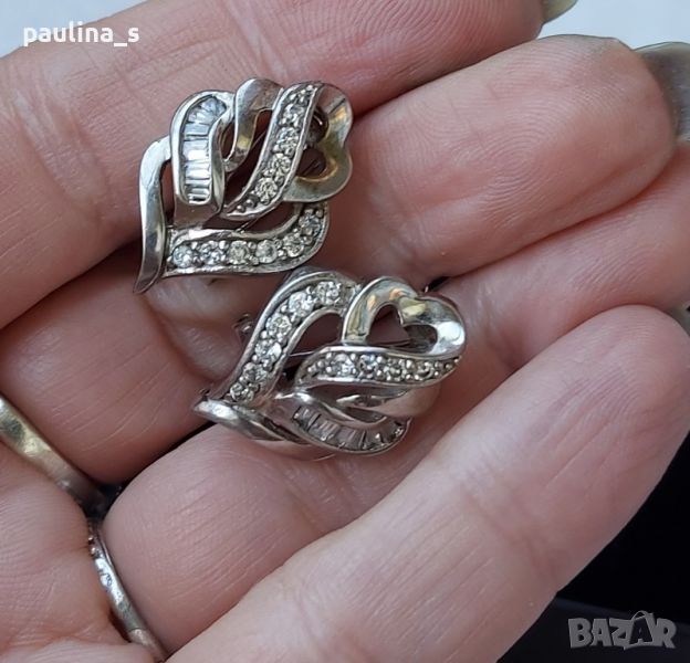 Изумителни сребърни обеци с цирконии и топази / проба s925 , снимка 1