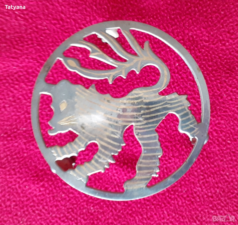 Винтидж кръгла месингова подложка, снимка 1