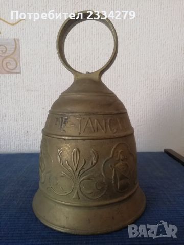 Стара камбана, звънец, бронзова ръчна отливка. Масивна с размери: 21х13см. с ухото, снимка 7 - Антикварни и старинни предмети - 45684750