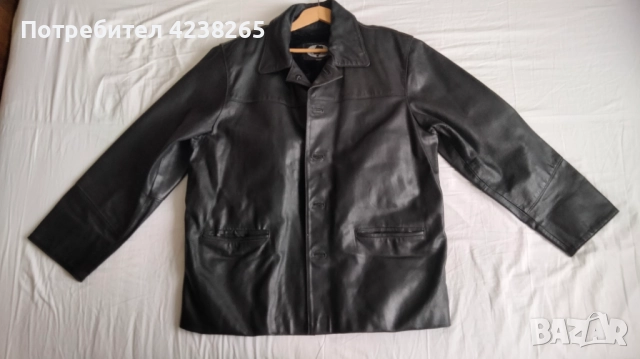 кожено яке - черно, естествена кожа, с подплата, снимка 4 - Якета - 52217014